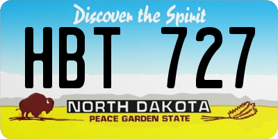 ND license plate HBT727