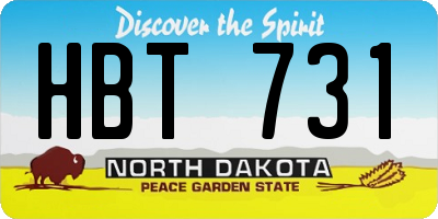 ND license plate HBT731