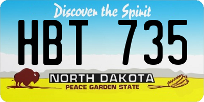 ND license plate HBT735