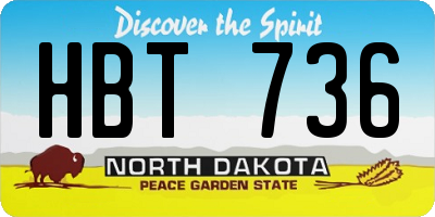 ND license plate HBT736