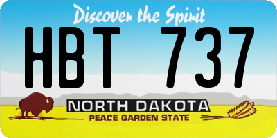 ND license plate HBT737