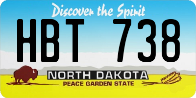 ND license plate HBT738