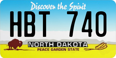 ND license plate HBT740