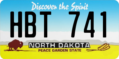 ND license plate HBT741