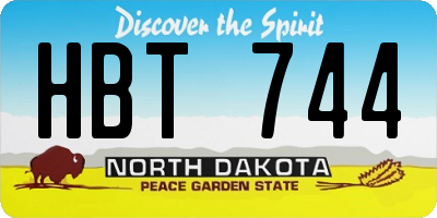 ND license plate HBT744