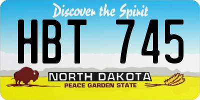 ND license plate HBT745