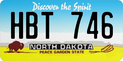 ND license plate HBT746