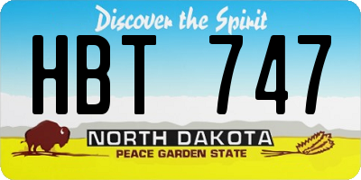 ND license plate HBT747