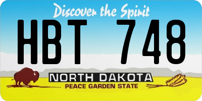 ND license plate HBT748