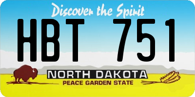 ND license plate HBT751