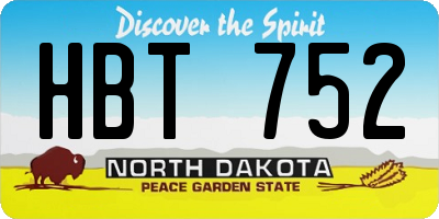 ND license plate HBT752