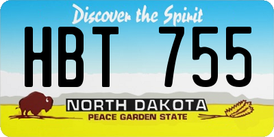 ND license plate HBT755