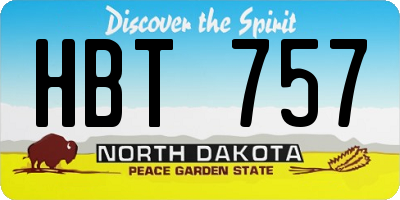 ND license plate HBT757