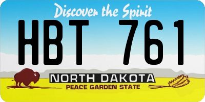 ND license plate HBT761