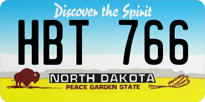 ND license plate HBT766