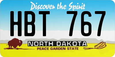 ND license plate HBT767