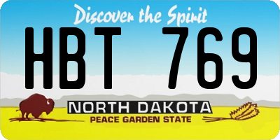 ND license plate HBT769