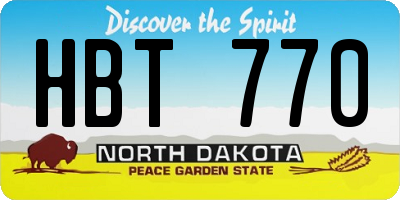 ND license plate HBT770