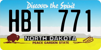 ND license plate HBT771