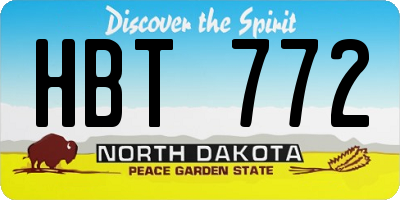 ND license plate HBT772
