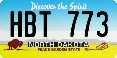 ND license plate HBT773