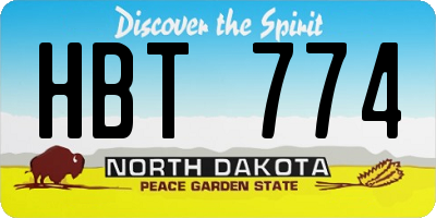 ND license plate HBT774