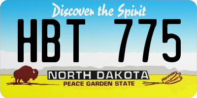 ND license plate HBT775