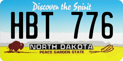 ND license plate HBT776