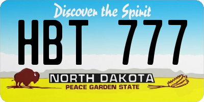 ND license plate HBT777