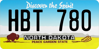 ND license plate HBT780