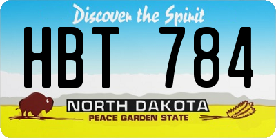 ND license plate HBT784