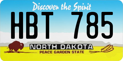 ND license plate HBT785