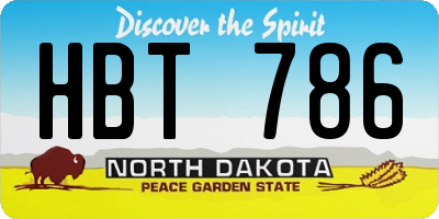 ND license plate HBT786