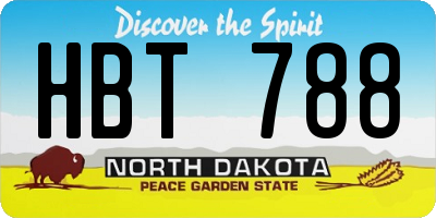 ND license plate HBT788