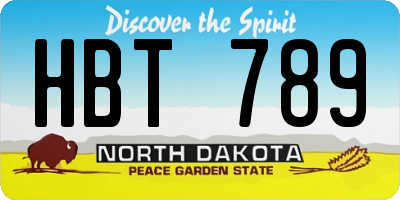 ND license plate HBT789