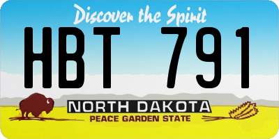 ND license plate HBT791