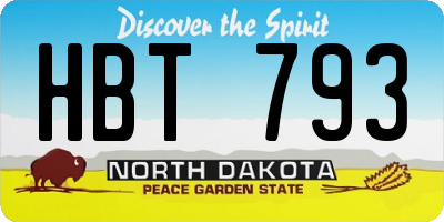 ND license plate HBT793