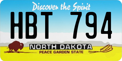 ND license plate HBT794