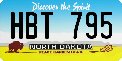 ND license plate HBT795