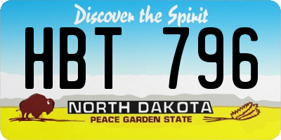 ND license plate HBT796