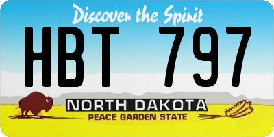 ND license plate HBT797