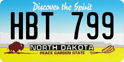 ND license plate HBT799