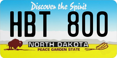 ND license plate HBT800