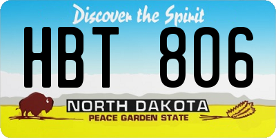 ND license plate HBT806