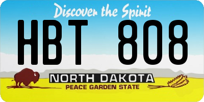 ND license plate HBT808