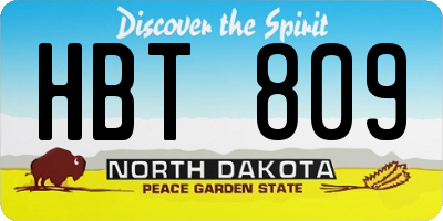 ND license plate HBT809