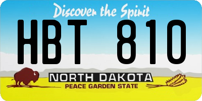 ND license plate HBT810