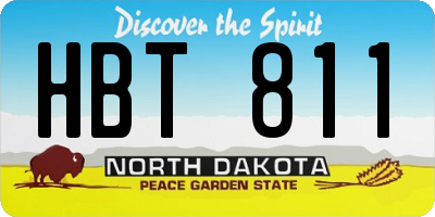 ND license plate HBT811