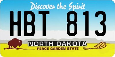 ND license plate HBT813