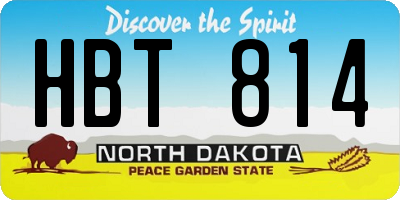 ND license plate HBT814